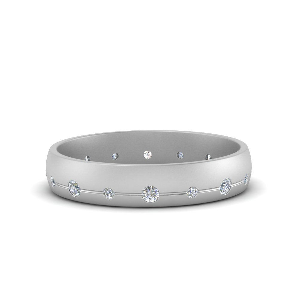 Flush Set Diamond Wedding Band Fascinating Diamonds