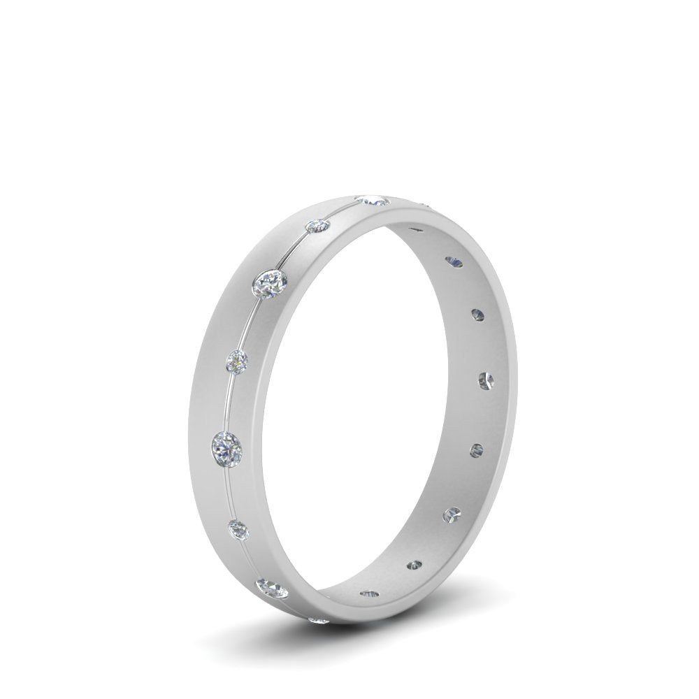 Flush Set Diamond Wedding Band Fascinating Diamonds