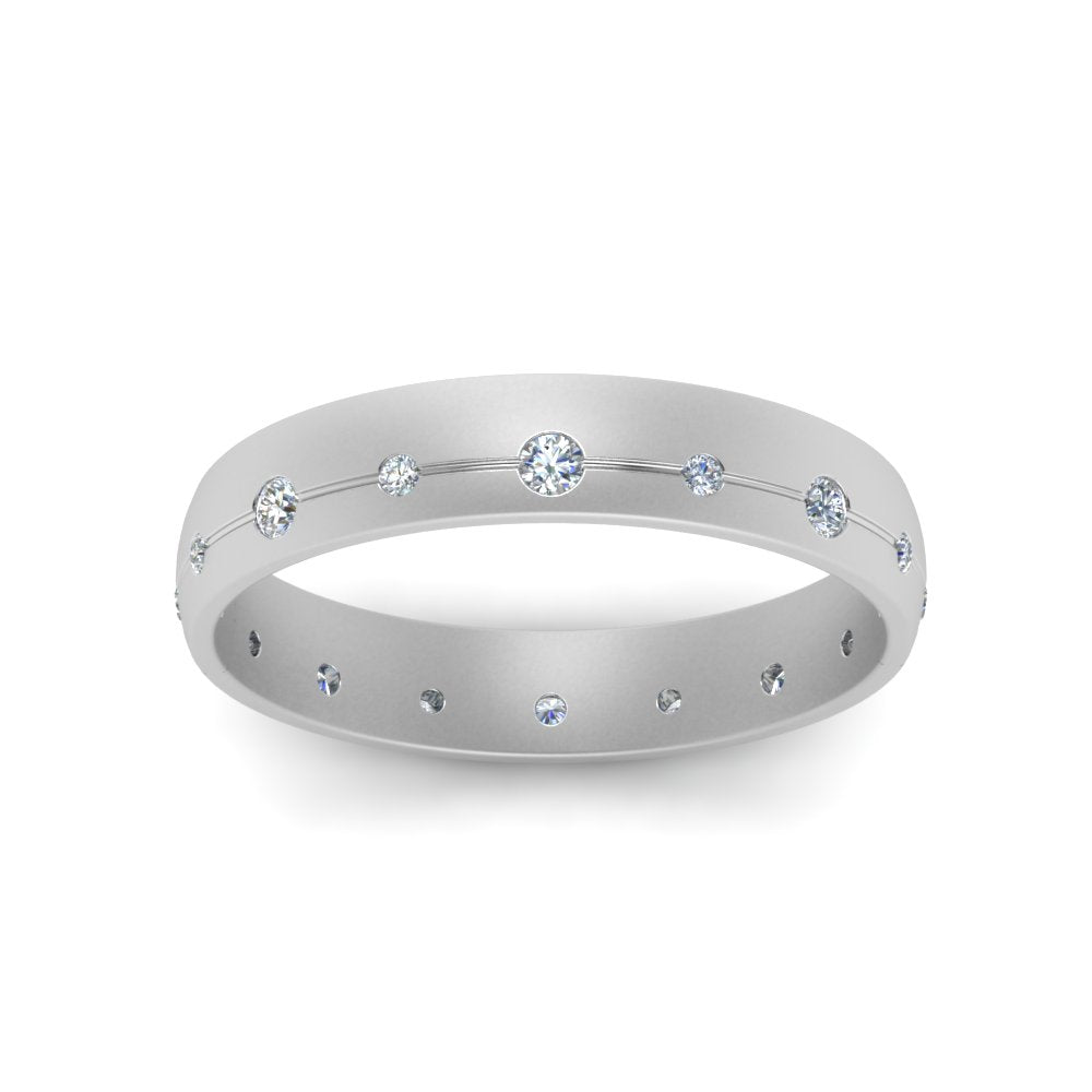 Flush Set Diamond Wedding Band Fascinating Diamonds
