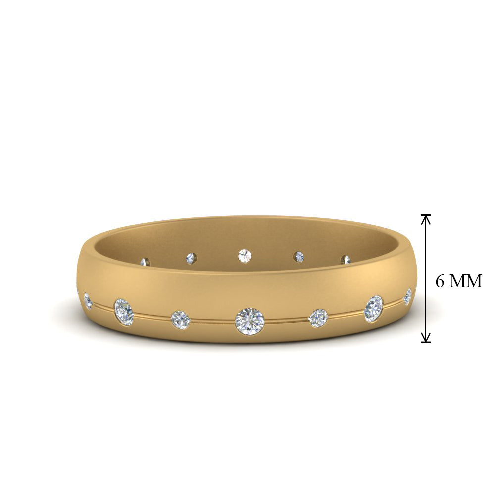 Flush Set Diamond Wedding Band Fascinating Diamonds