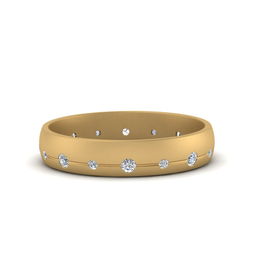 Flush Set Diamond Wedding Band Fascinating Diamonds