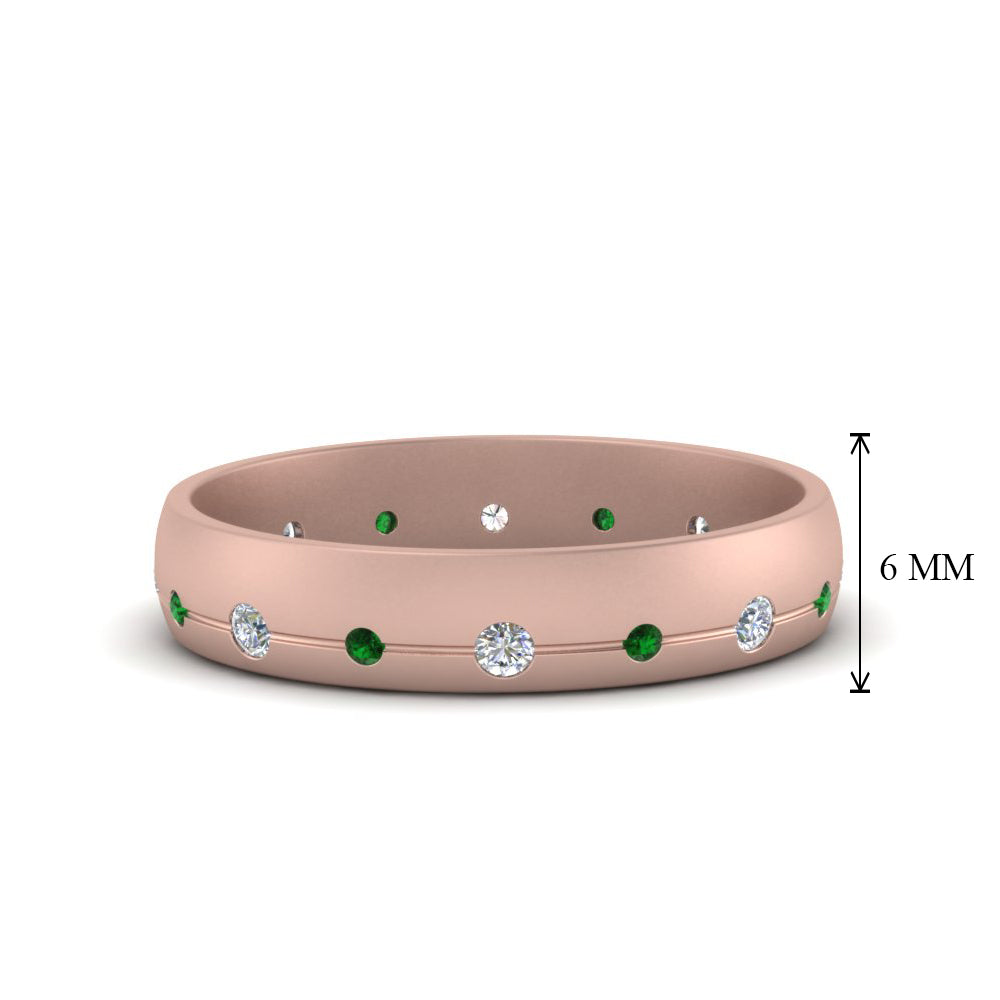 Flush Set Diamond Wedding Band Fascinating Diamonds