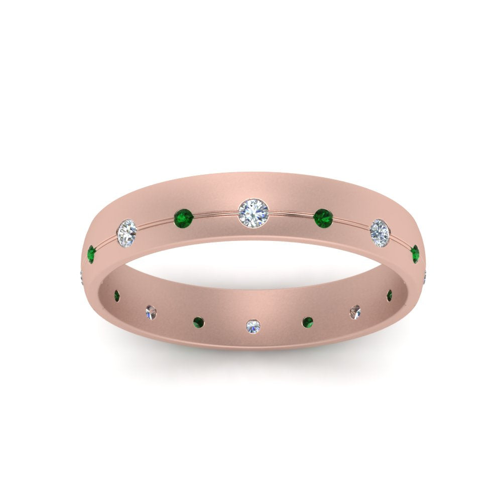 Flush Set Diamond Wedding Band Fascinating Diamonds