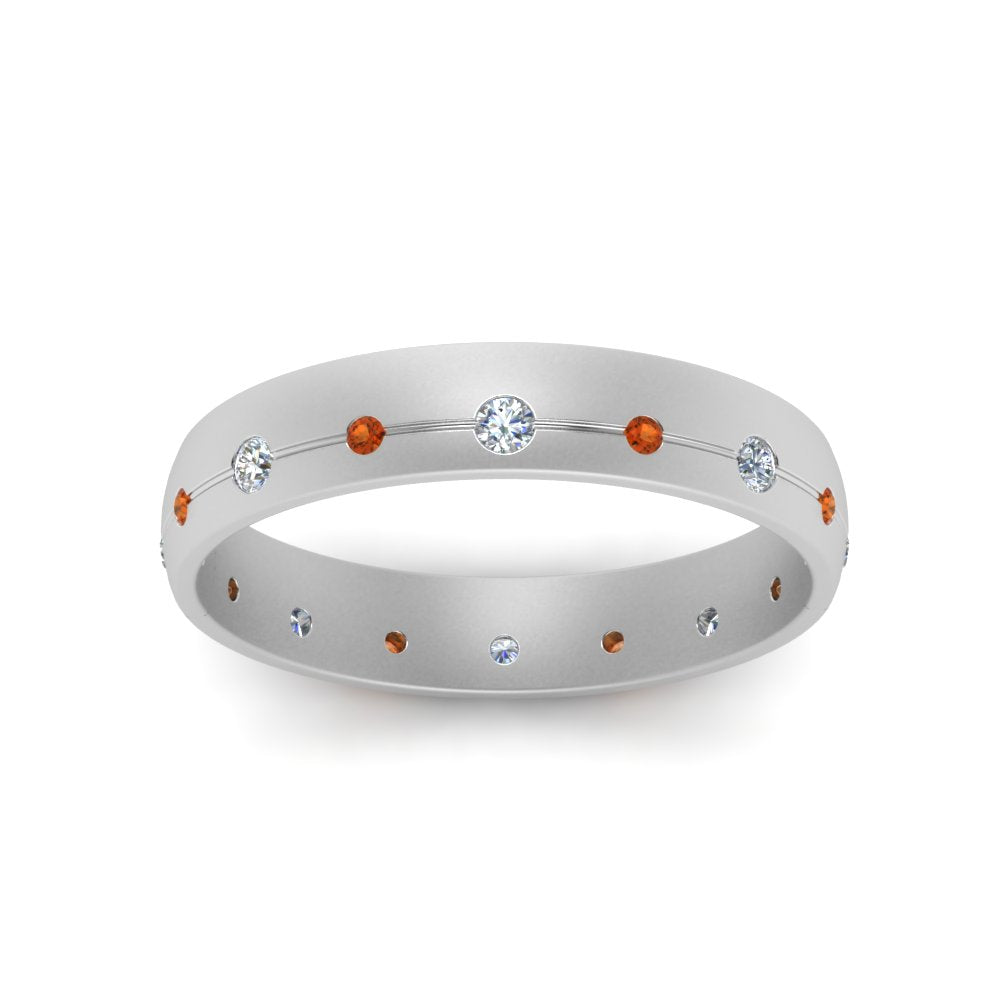 Flush Set Diamond Wedding Band Fascinating Diamonds