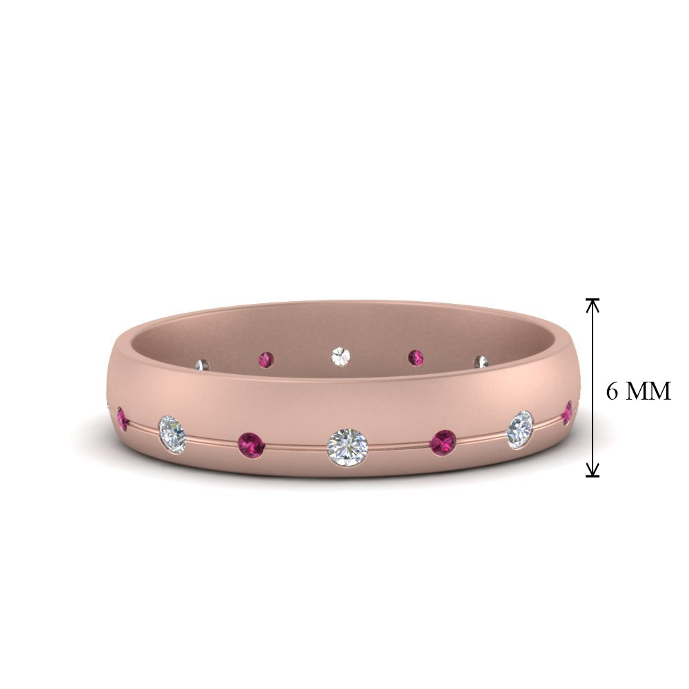 Flush Set Diamond Wedding Band Fascinating Diamonds