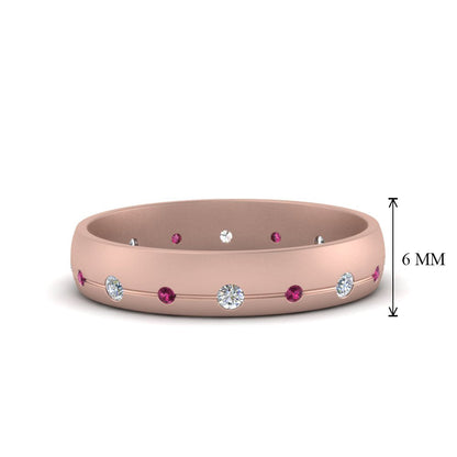 Flush Set Diamond Wedding Band Fascinating Diamonds