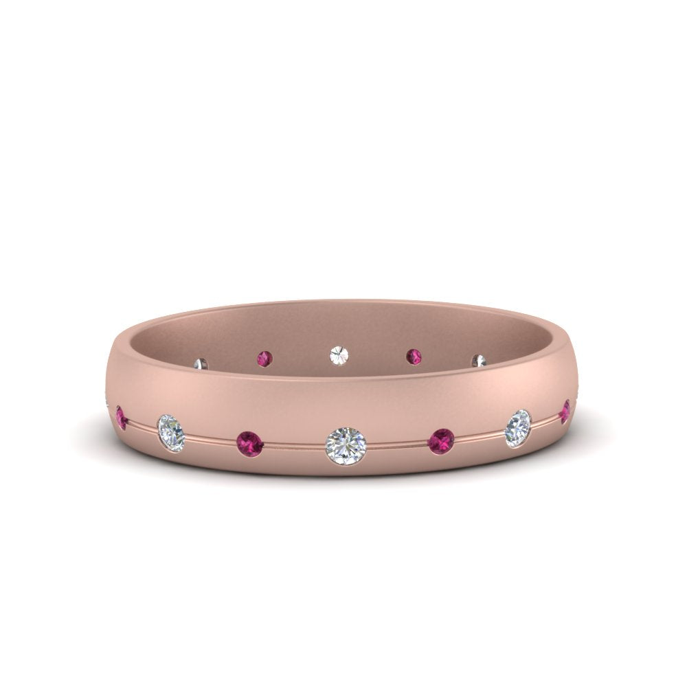 Flush Set Diamond Wedding Band Fascinating Diamonds