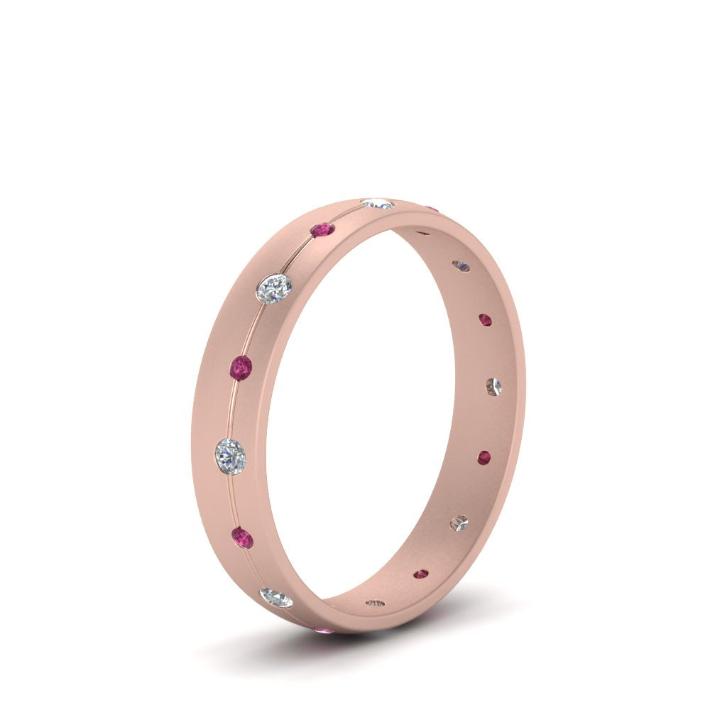 Flush Set Diamond Wedding Band Fascinating Diamonds