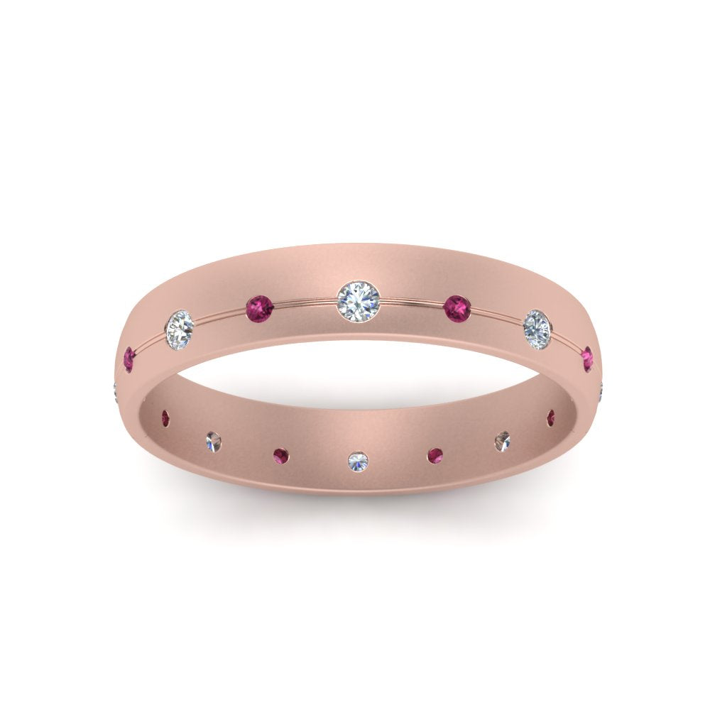Flush Set Diamond Wedding Band Fascinating Diamonds
