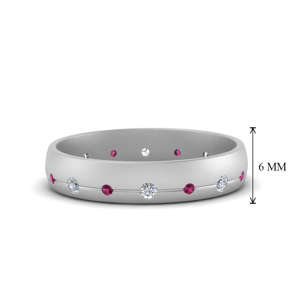 Flush Set Diamond Wedding Band Fascinating Diamonds