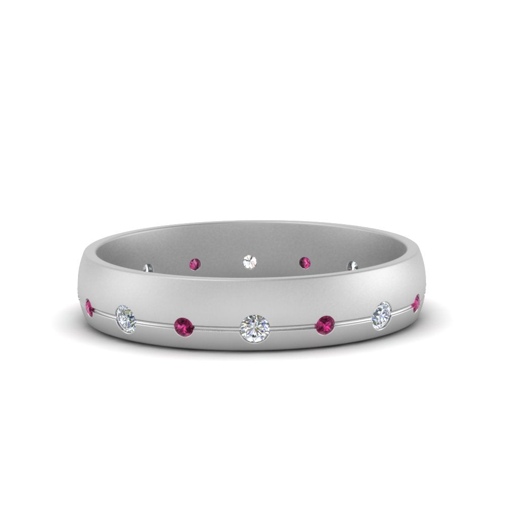 Flush Set Diamond Wedding Band Fascinating Diamonds