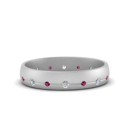 Flush Set Diamond Wedding Band Fascinating Diamonds