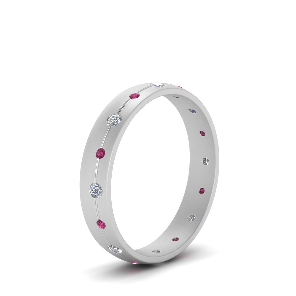 Flush Set Diamond Wedding Band Fascinating Diamonds