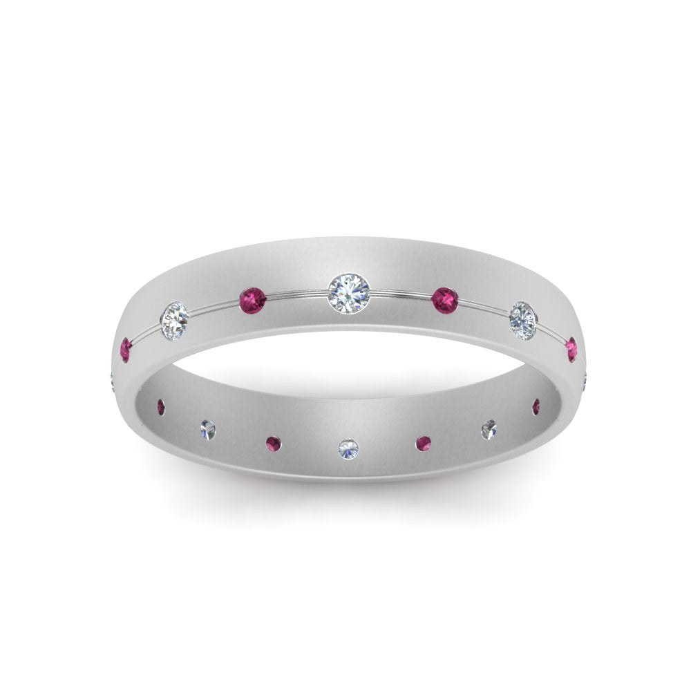 Flush Set Diamond Wedding Band Fascinating Diamonds