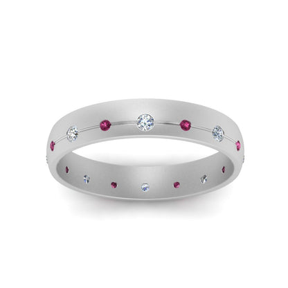 Flush Set Diamond Wedding Band Fascinating Diamonds