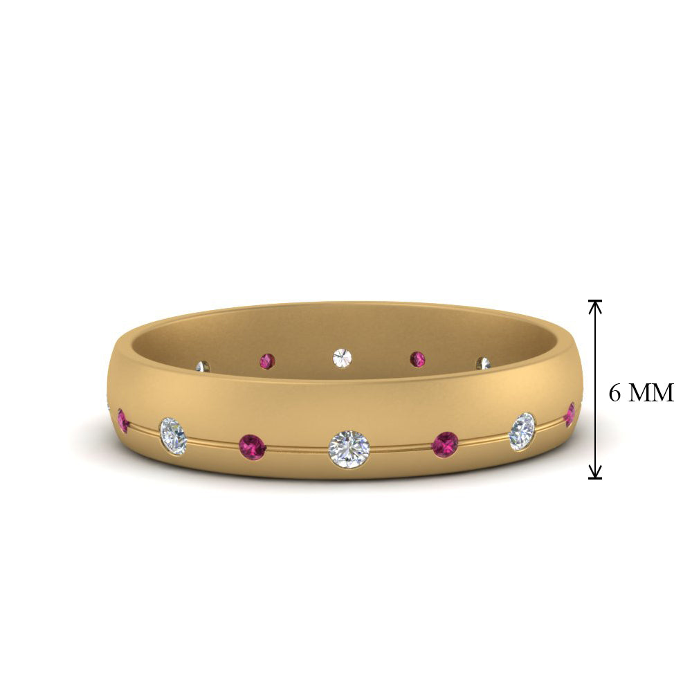 Flush Set Diamond Wedding Band Fascinating Diamonds