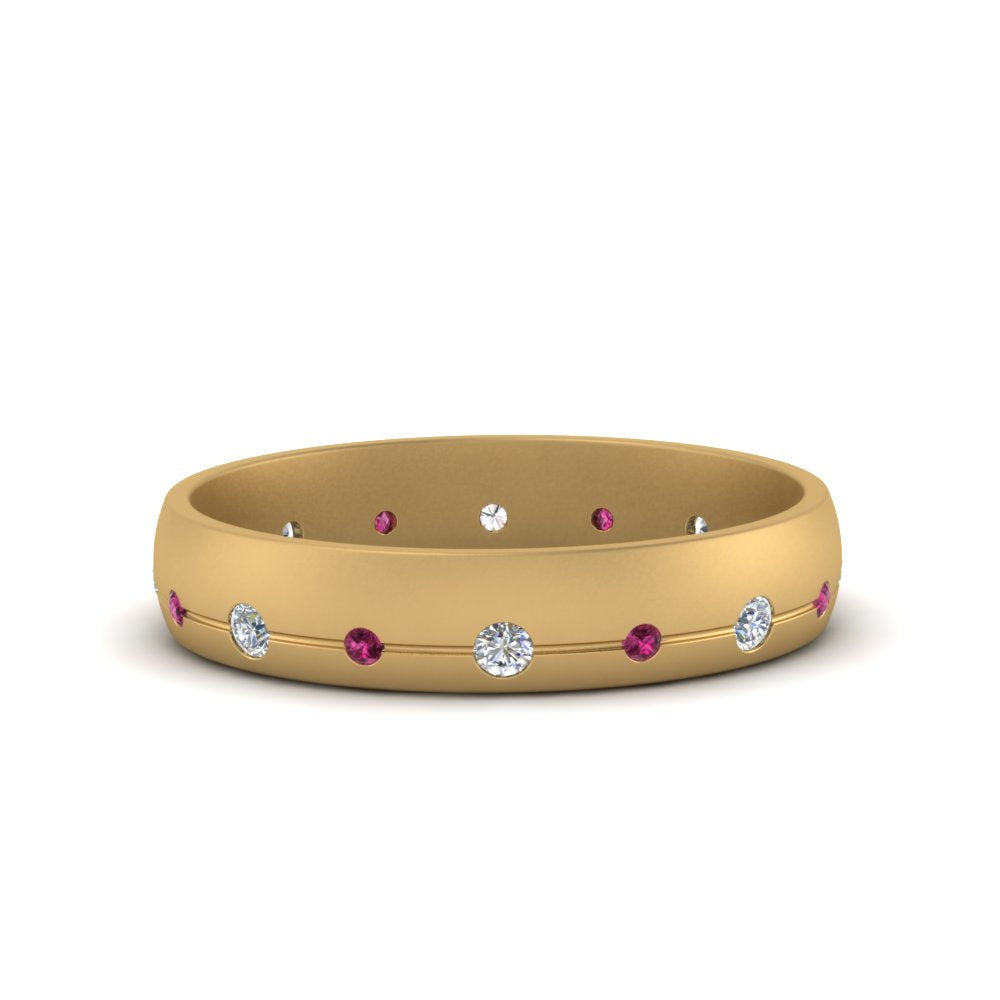 Flush Set Diamond Wedding Band Fascinating Diamonds