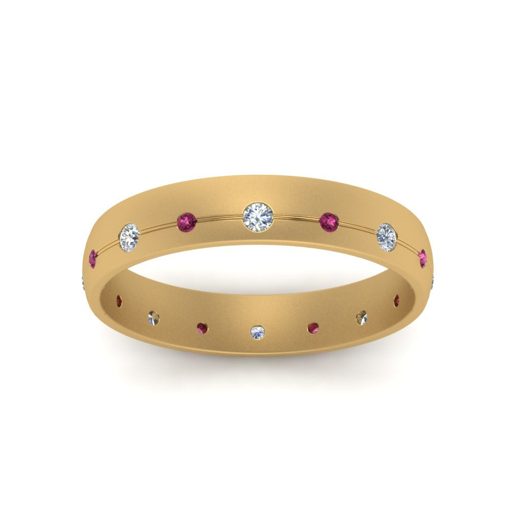 Flush Set Diamond Wedding Band Fascinating Diamonds