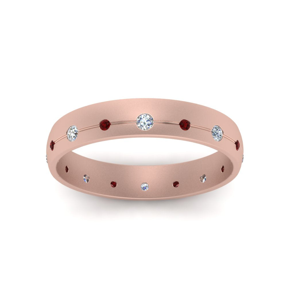 Flush Set Diamond Wedding Band Fascinating Diamonds