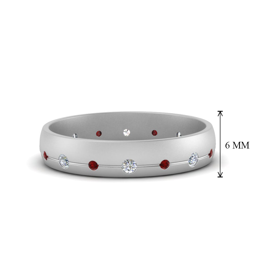 Flush Set Diamond Wedding Band Fascinating Diamonds