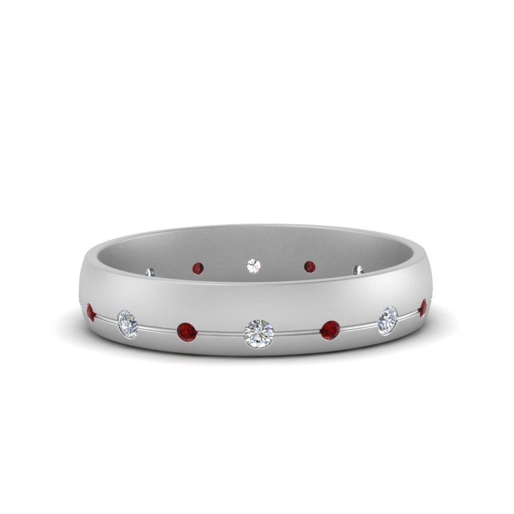 Flush Set Diamond Wedding Band Fascinating Diamonds