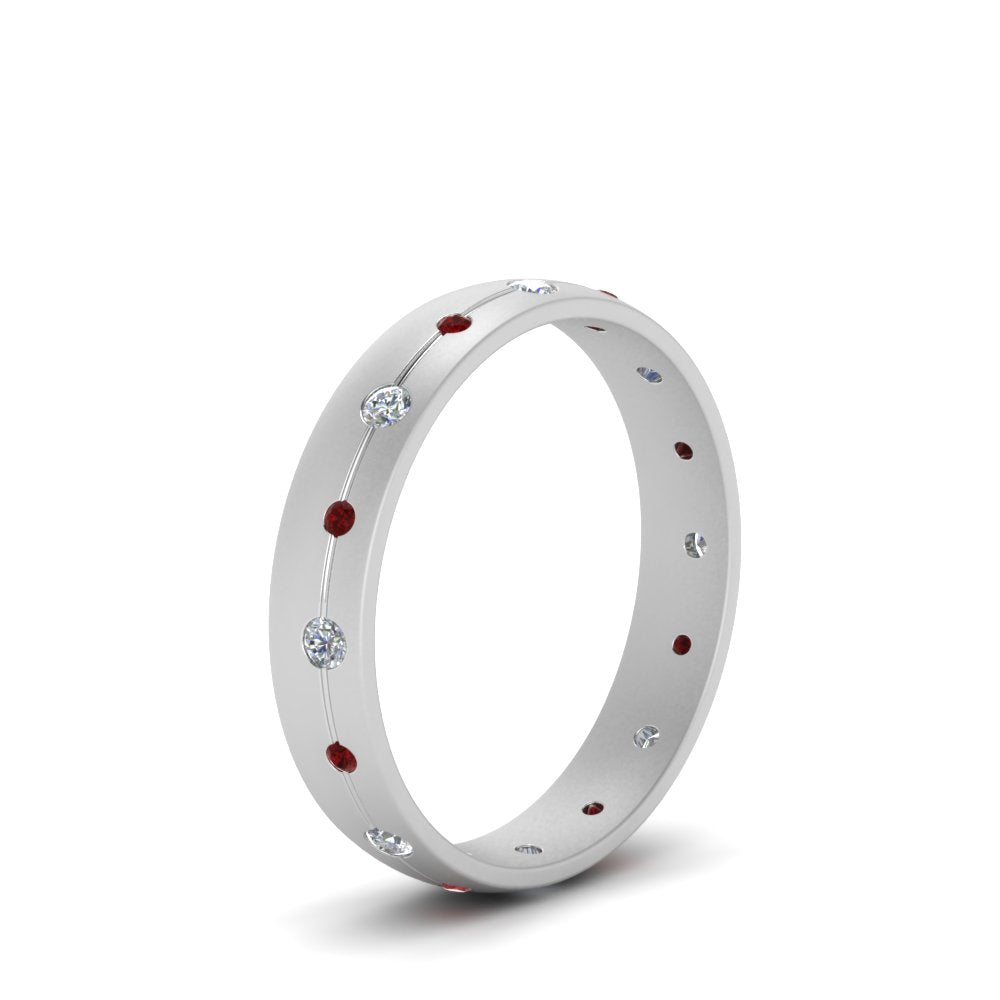 Flush Set Diamond Wedding Band Fascinating Diamonds