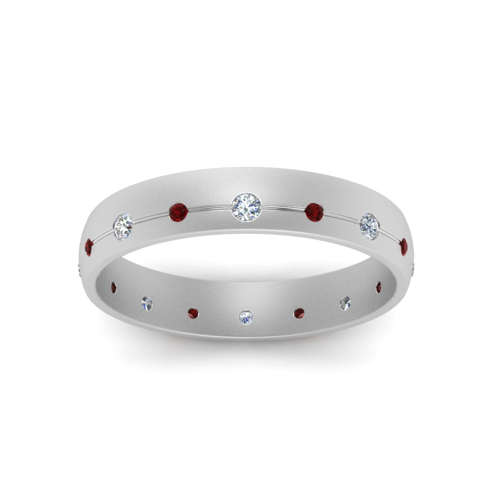 Flush Set Diamond Wedding Band Fascinating Diamonds