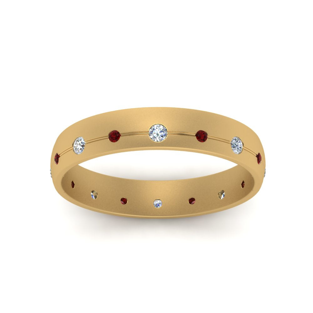 Flush Set Diamond Wedding Band Fascinating Diamonds