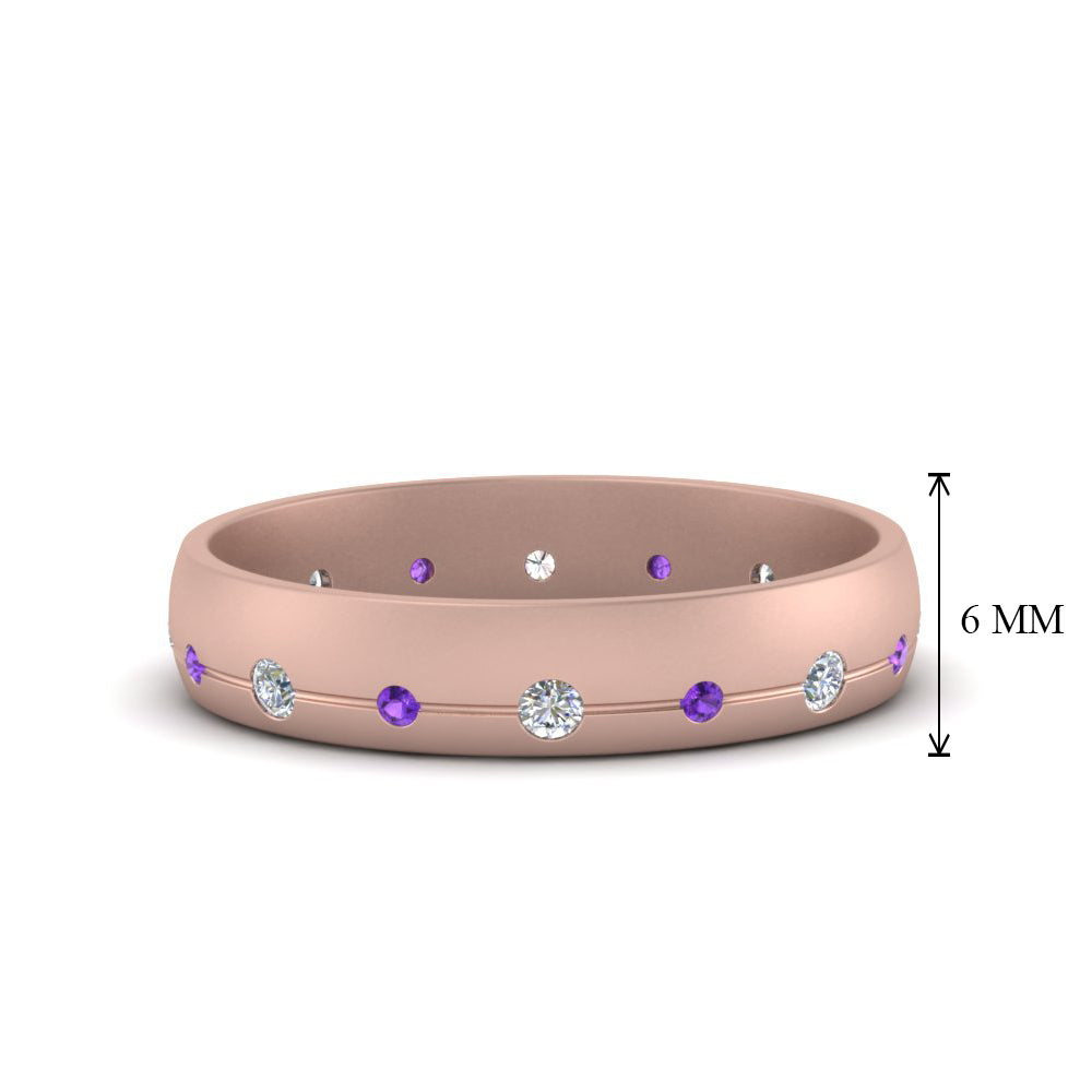 Flush Set Diamond Wedding Band Fascinating Diamonds