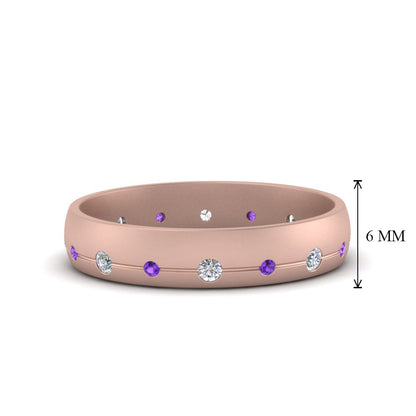 Flush Set Diamond Wedding Band Fascinating Diamonds
