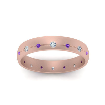Flush Set Diamond Wedding Band Fascinating Diamonds