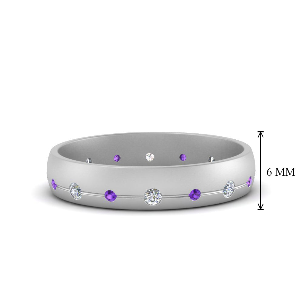 Flush Set Diamond Wedding Band Fascinating Diamonds