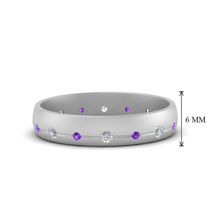 Flush Set Diamond Wedding Band Fascinating Diamonds