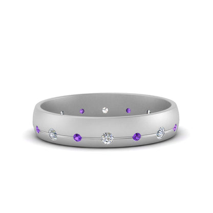 Flush Set Diamond Wedding Band Fascinating Diamonds