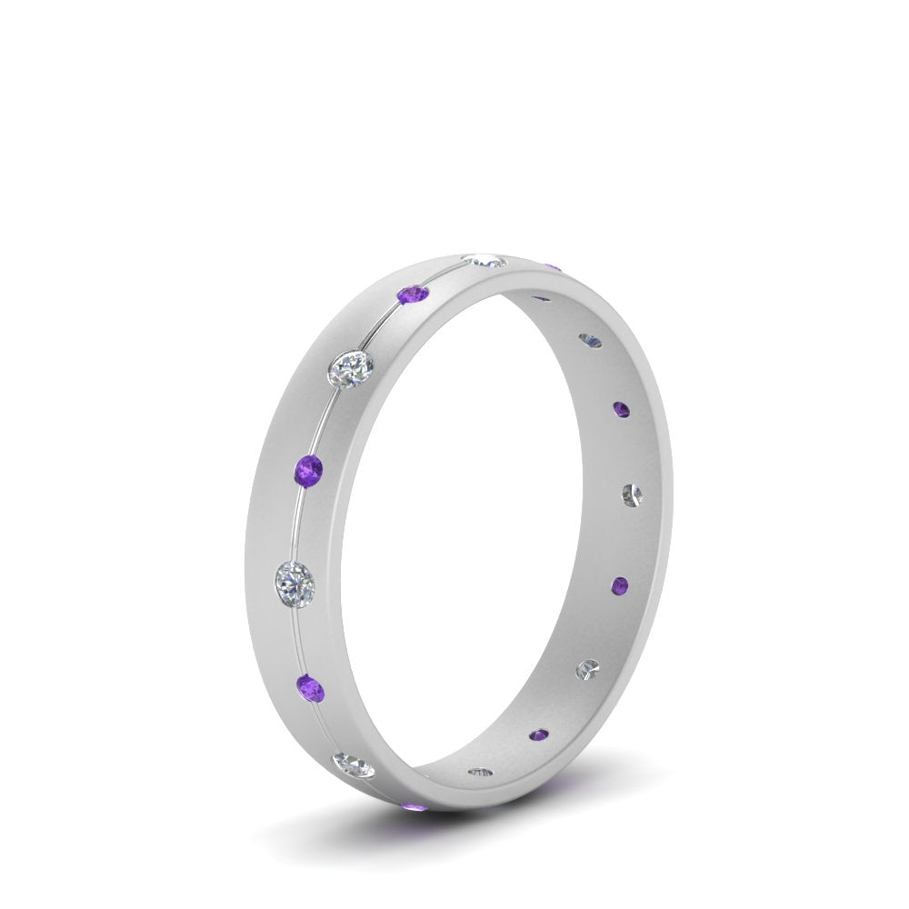 Flush Set Diamond Wedding Band Fascinating Diamonds