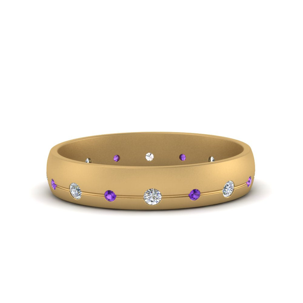 Flush Set Diamond Wedding Band Fascinating Diamonds