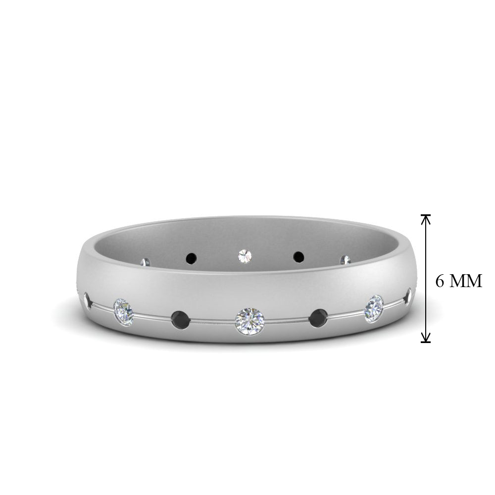 Flush Set Diamond Wedding Band Fascinating Diamonds