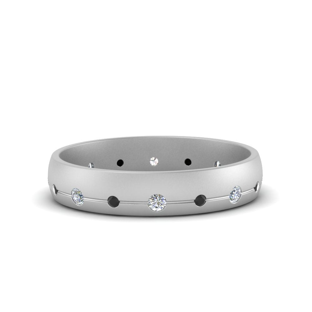 Flush Set Diamond Wedding Band Fascinating Diamonds