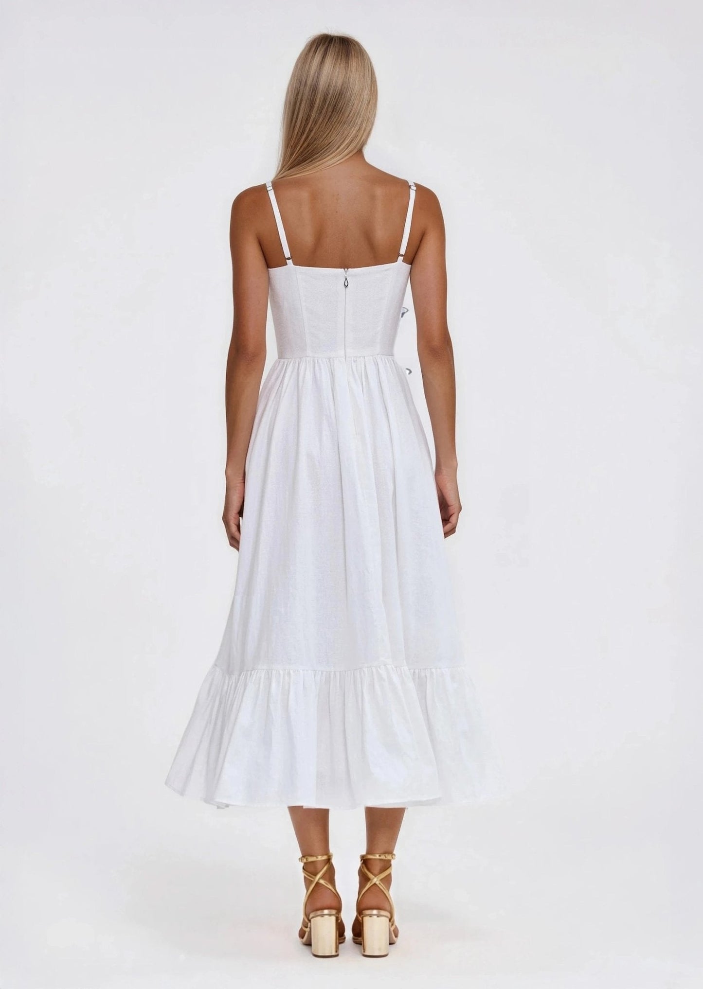 Flutter Poplin Butterfly Midi Dress – Off White XO, Tina
