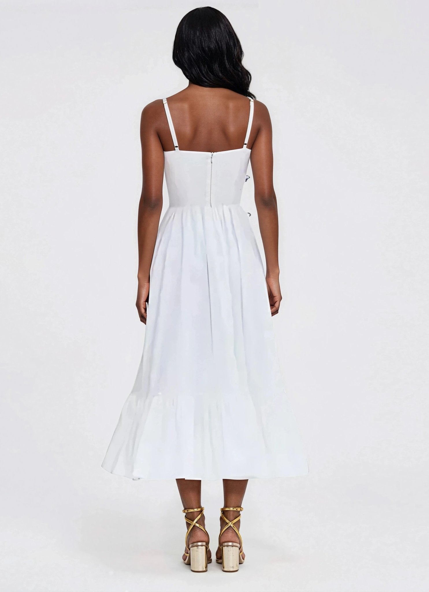 Flutter Poplin Butterfly Midi Dress – Off White XO, Tina