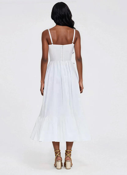 Flutter Poplin Butterfly Midi Dress – Off White XO, Tina