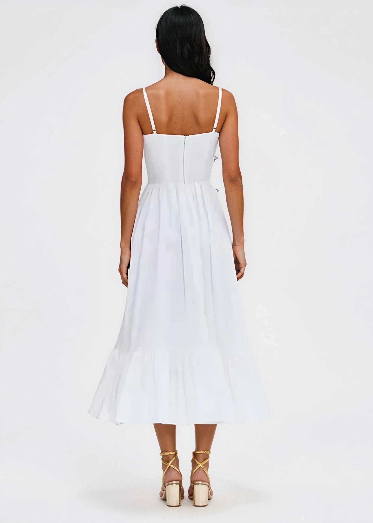 Flutter Poplin Butterfly Midi Dress – Off White XO, Tina
