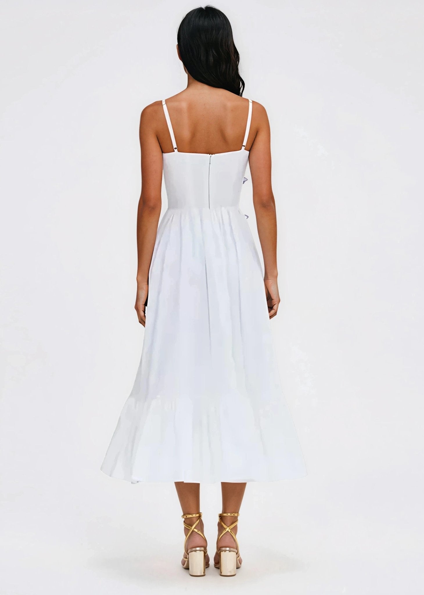 Flutter Poplin Butterfly Midi Dress – Off White XO, Tina