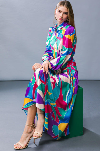 FOCUSED ON PRIORITIES WOVEN MIDI DRESS Flying Tomato