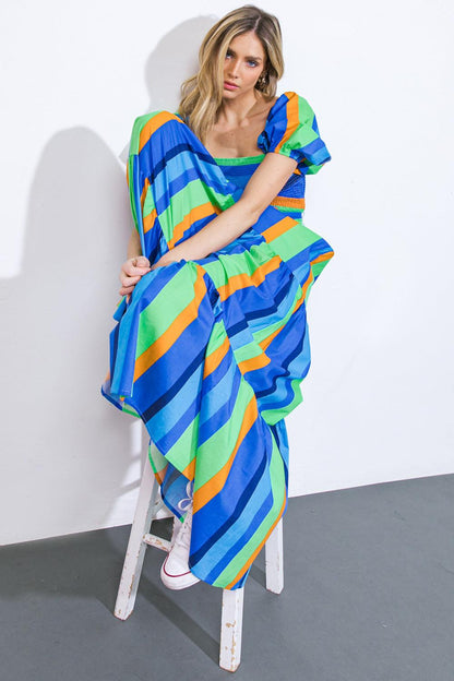 ALL ABOUT THE VIBE WOVEN MAXI DRESS Flying Tomato