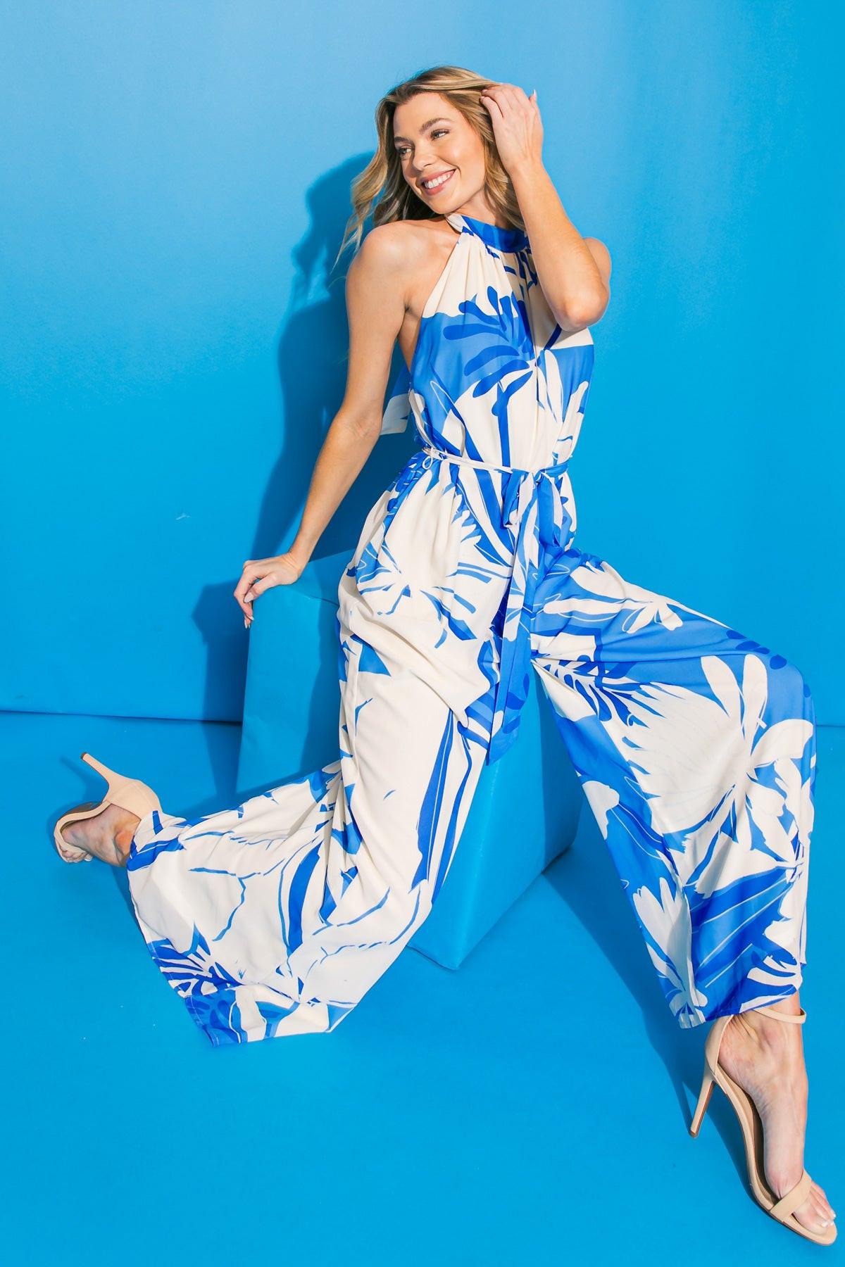 HERE FOR THE VACATION WOVEN JUMPSUIT Flying Tomato