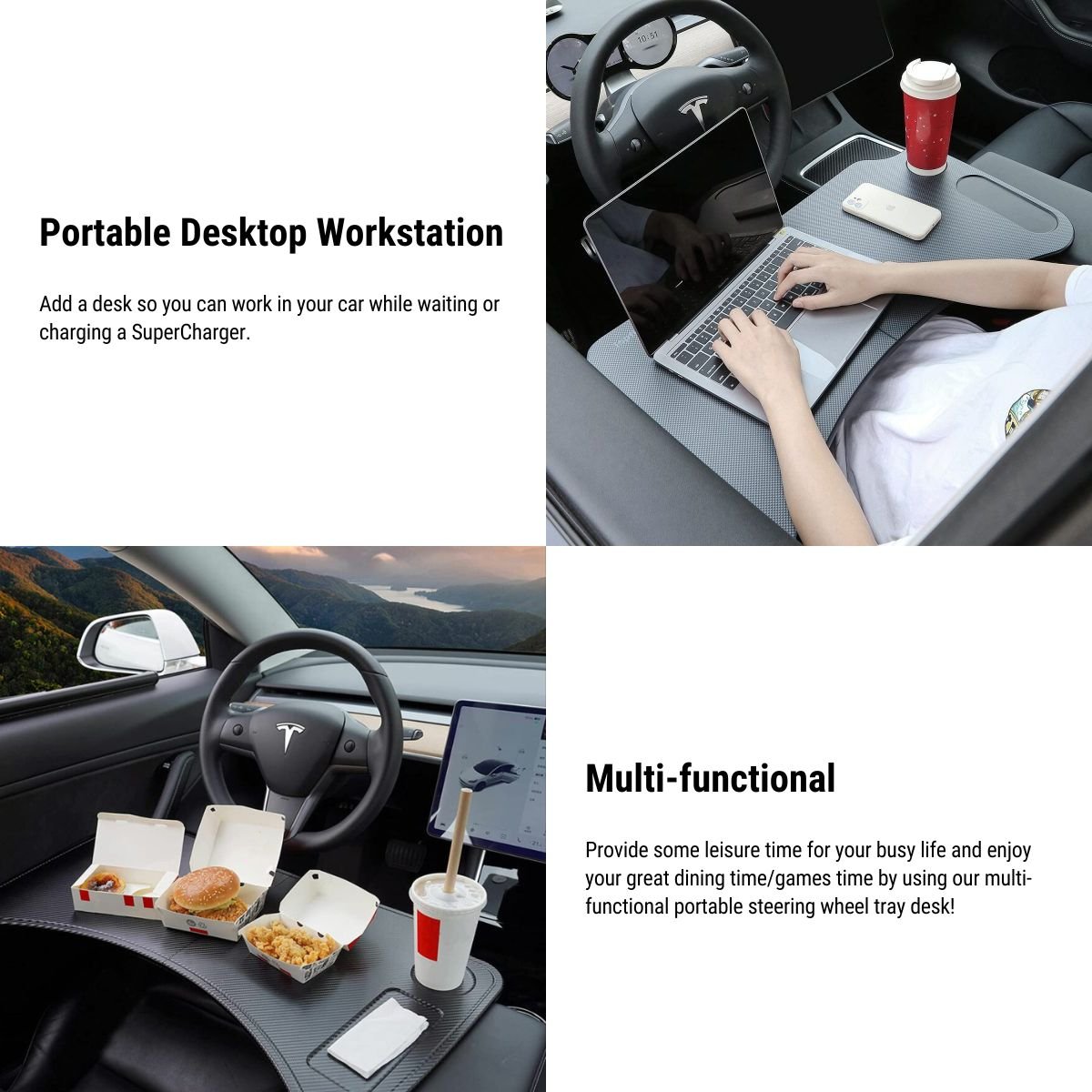 Foldable Laptop Working Desk for Model 3 / Model Y | TESERY Tesery Official Store