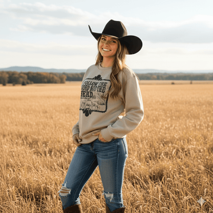 Follow The Word Not The Herd Graphic Sweatshirt Wild Junkie