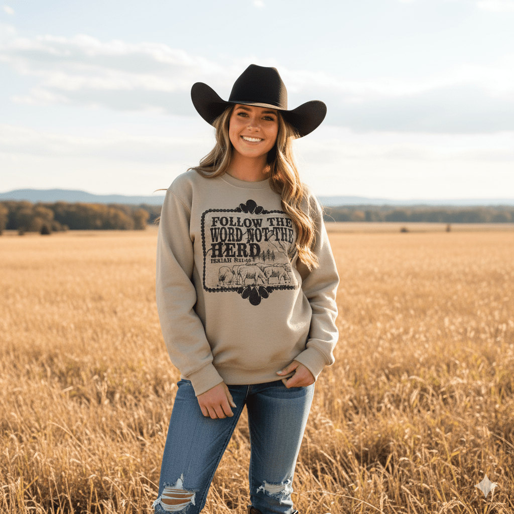Follow The Word Not The Herd Graphic Sweatshirt Wild Junkie