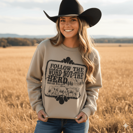 Follow The Word Not The Herd Graphic Sweatshirt Wild Junkie